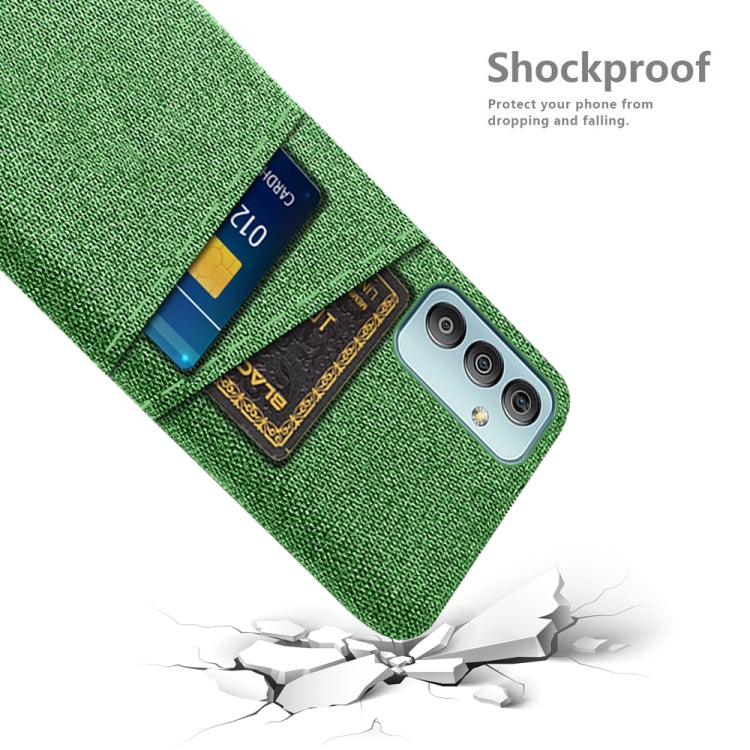 For Samsung Galaxy M23 5G Cloth Texture PC + Nylon Phone Case with Dual Card Slots
