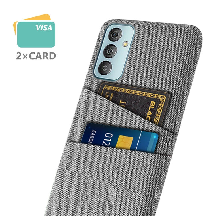 For Samsung Galaxy M23 5G Cloth Texture PC + Nylon Phone Case with Dual Card Slots
