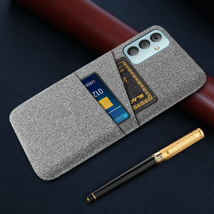 For Samsung Galaxy M23 5G Cloth Texture PC + Nylon Phone Case with Dual Card Slots