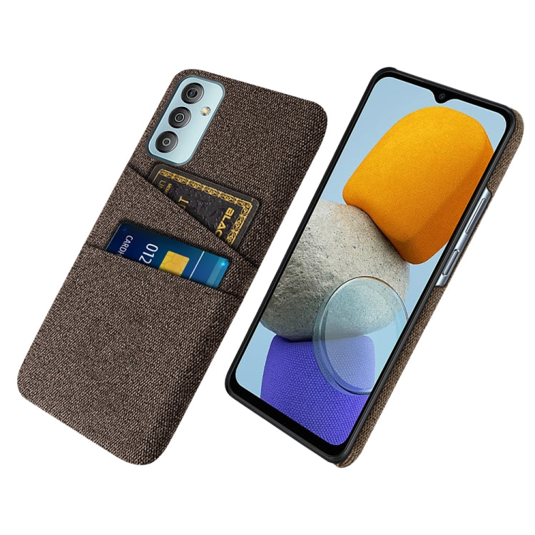For Samsung Galaxy M23 5G Cloth Texture PC + Nylon Phone Case with Dual Card Slots