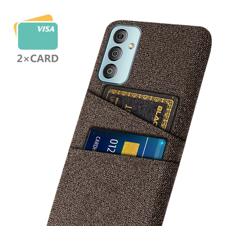 For Samsung Galaxy M23 5G Cloth Texture PC + Nylon Phone Case with Dual Card Slots