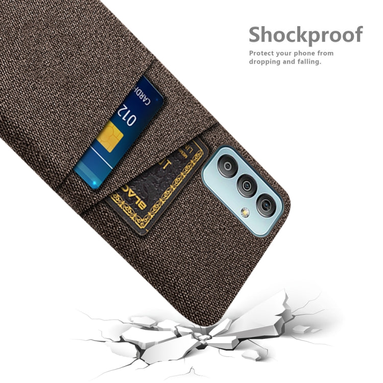 For Samsung Galaxy M23 5G Cloth Texture PC + Nylon Phone Case with Dual Card Slots