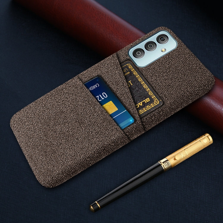 For Samsung Galaxy M23 5G Cloth Texture PC + Nylon Phone Case with Dual Card Slots