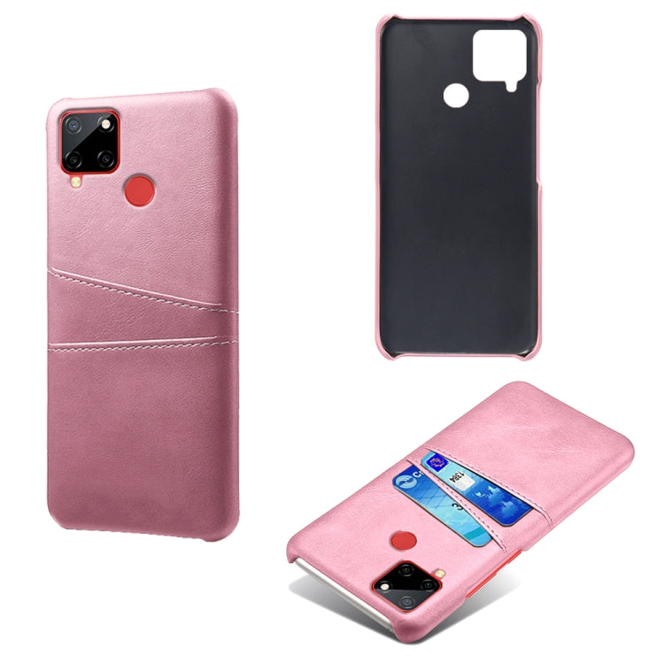 For OPPO Realme C12 Calf Texture PC + PU Leather Back Cover with Dual Card Slots