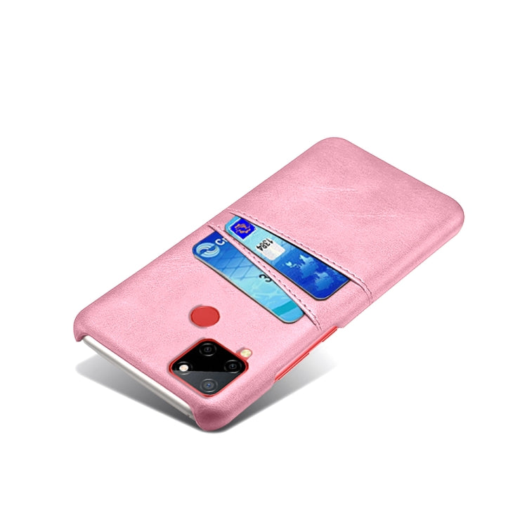For OPPO Realme C12 Calf Texture PC + PU Leather Back Cover with Dual Card Slots