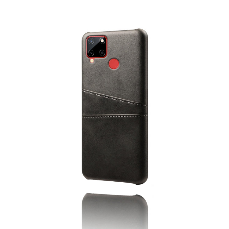 For OPPO Realme C12 Calf Texture PC + PU Leather Back Cover with Dual Card Slots
