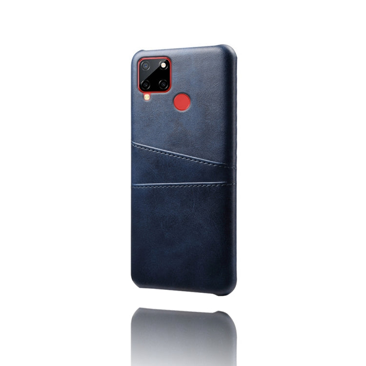 For OPPO Realme C12 Calf Texture PC + PU Leather Back Cover with Dual Card Slots