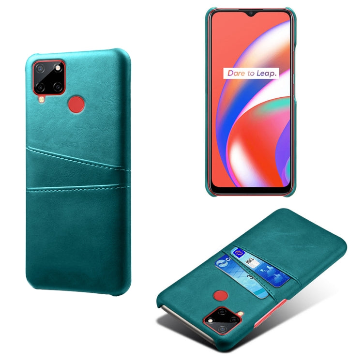 For OPPO Realme C12 Calf Texture PC + PU Leather Back Cover with Dual Card Slots