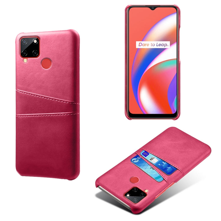 For OPPO Realme C12 Calf Texture PC + PU Leather Back Cover with Dual Card Slots