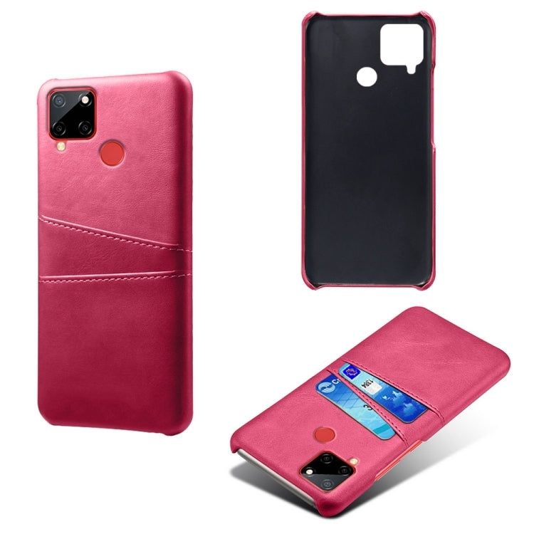 For OPPO Realme C12 Calf Texture PC + PU Leather Back Cover with Dual Card Slots