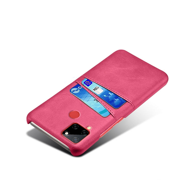 For OPPO Realme C12 Calf Texture PC + PU Leather Back Cover with Dual Card Slots