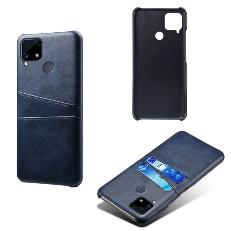 For OPPO Realme C25 Calf Texture PC + PU Leather Back Cover with Dual Card Slots