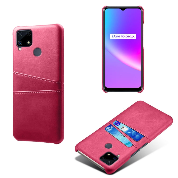 For OPPO Realme C25 Calf Texture PC + PU Leather Back Cover with Dual Card Slots
