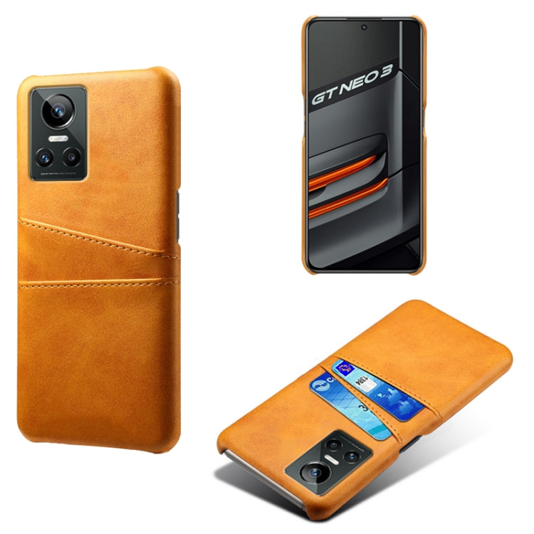 For OPPO Realme GT Neo3 Calf Texture PC + PU Leather Back Cover with Dual Card Slots