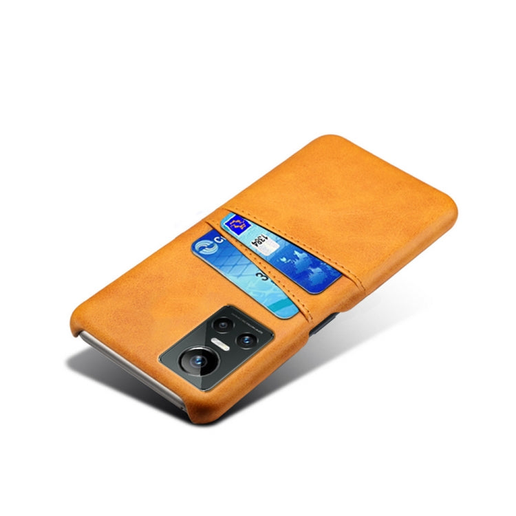 For OPPO Realme GT Neo3 Calf Texture PC + PU Leather Back Cover with Dual Card Slots