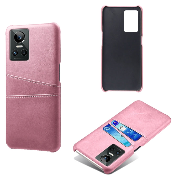 For OPPO Realme GT Neo3 Calf Texture PC + PU Leather Back Cover with Dual Card Slots