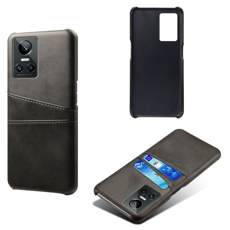 For OPPO Realme GT Neo3 Calf Texture PC + PU Leather Back Cover with Dual Card Slots