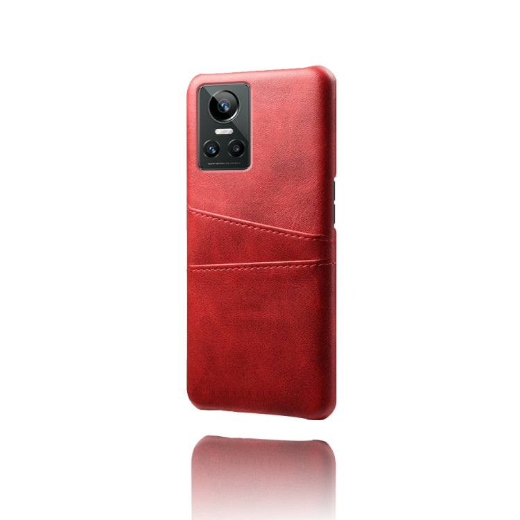 For OPPO Realme GT Neo3 Calf Texture PC + PU Leather Back Cover with Dual Card Slots