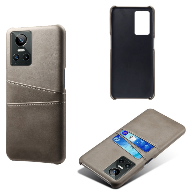 For OPPO Realme GT Neo3 Calf Texture PC + PU Leather Back Cover with Dual Card Slots