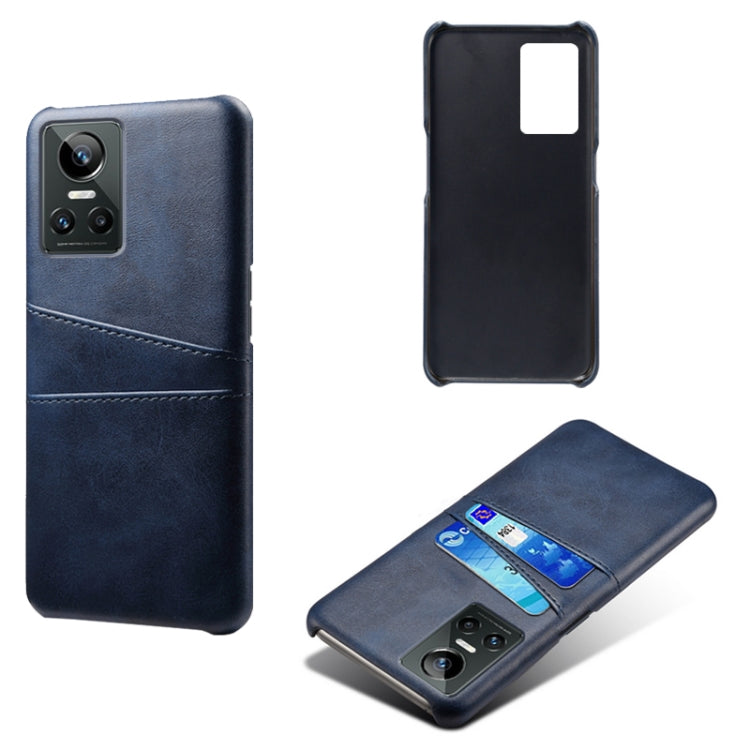 For OPPO Realme GT Neo3 Calf Texture PC + PU Leather Back Cover with Dual Card Slots