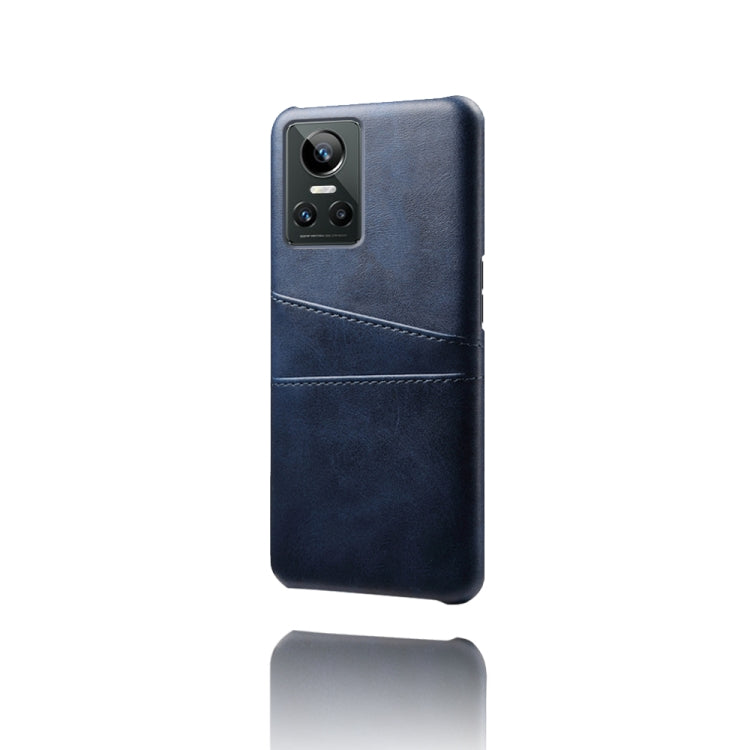 For OPPO Realme GT Neo3 Calf Texture PC + PU Leather Back Cover with Dual Card Slots