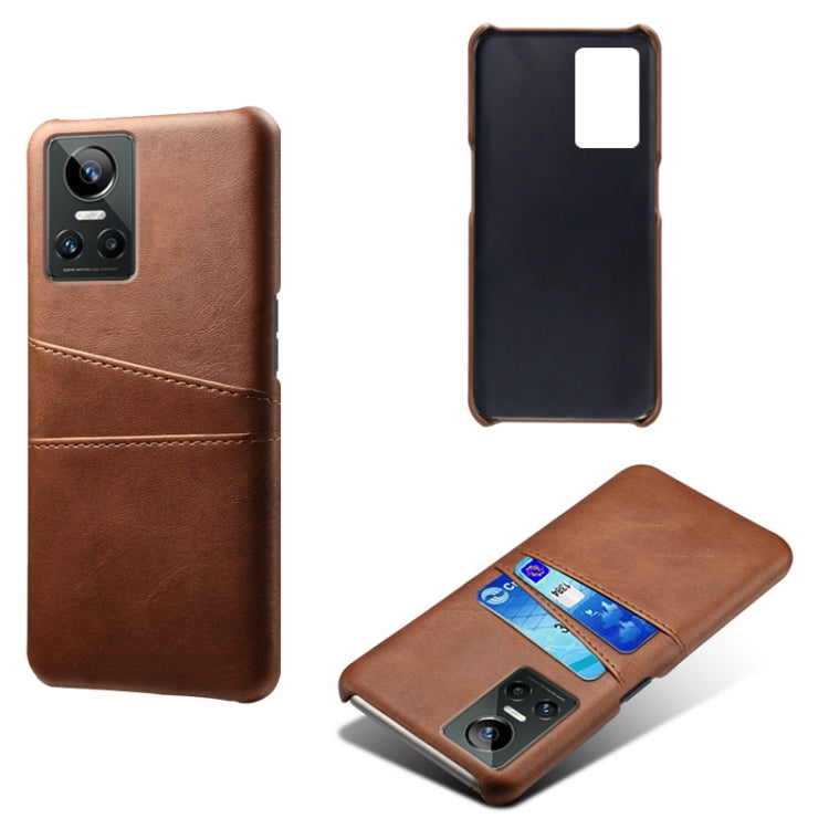 For OPPO Realme GT Neo3 Calf Texture PC + PU Leather Back Cover with Dual Card Slots