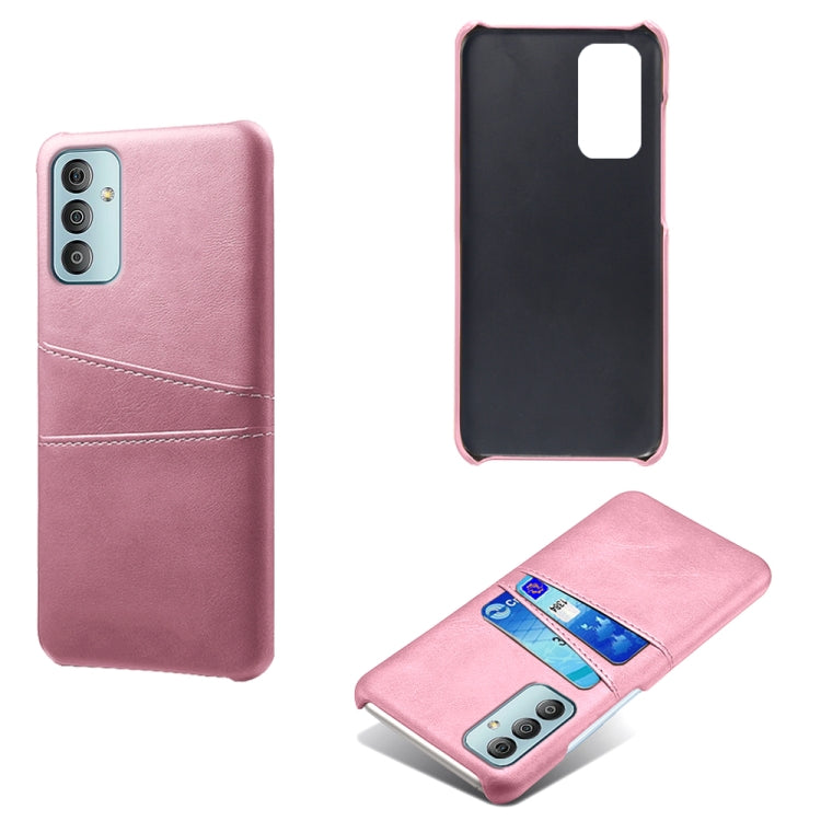 For Samsung Galaxy F23 5G Calf Texture PC + PU Leather Back Cover with Dual Card Slots