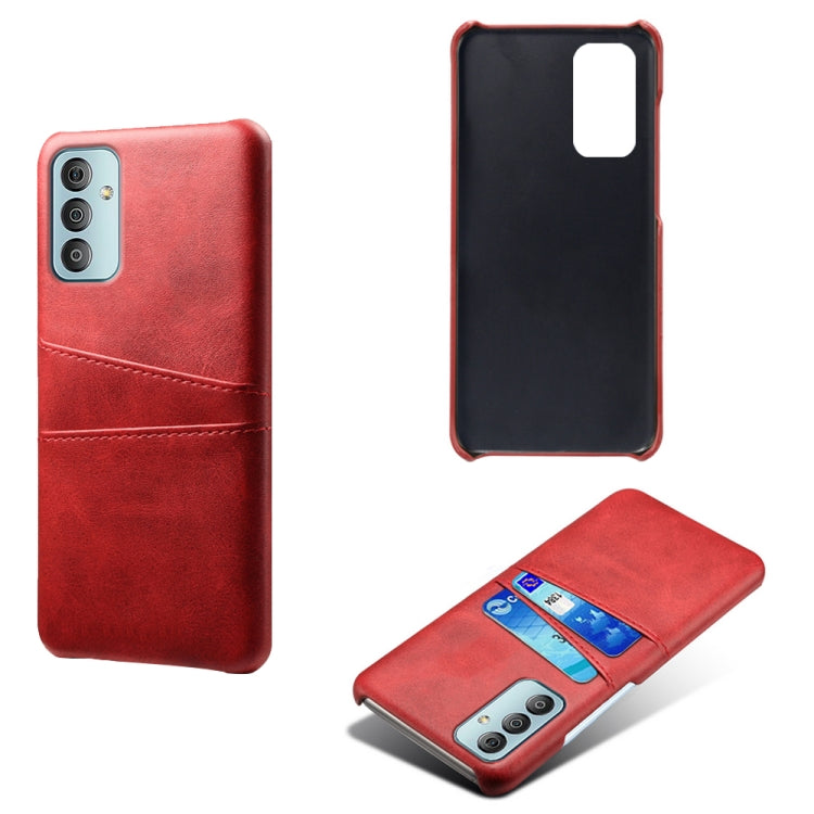 For Samsung Galaxy F23 5G Calf Texture PC + PU Leather Back Cover with Dual Card Slots
