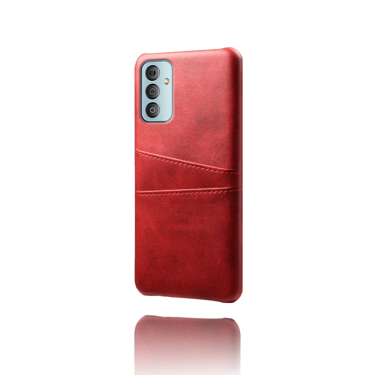 For Samsung Galaxy F23 5G Calf Texture PC + PU Leather Back Cover with Dual Card Slots