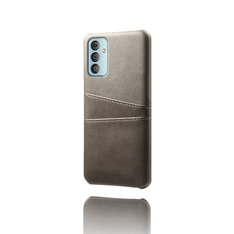 For Samsung Galaxy F23 5G Calf Texture PC + PU Leather Back Cover with Dual Card Slots