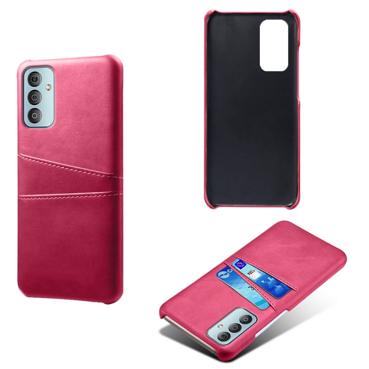 For Samsung Galaxy F23 5G Calf Texture PC + PU Leather Back Cover with Dual Card Slots