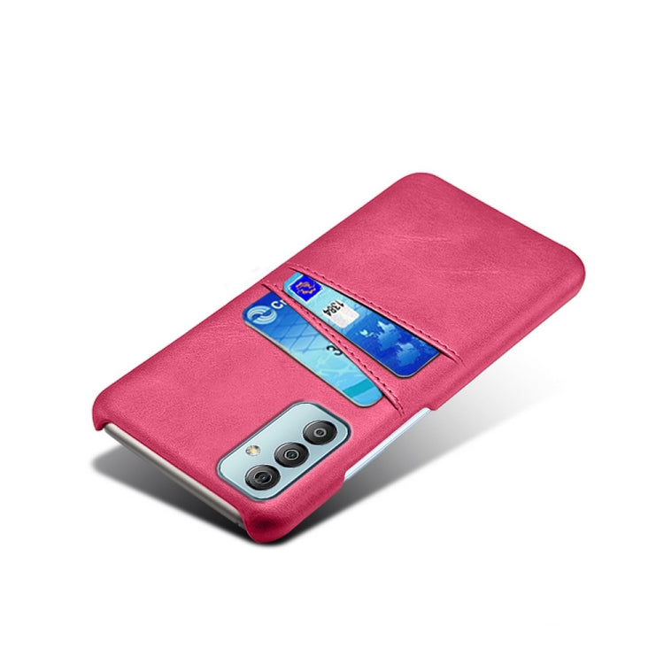 For Samsung Galaxy F23 5G Calf Texture PC + PU Leather Back Cover with Dual Card Slots