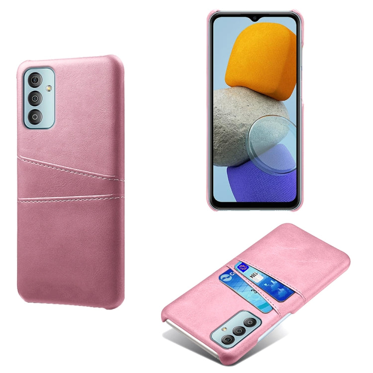 For Samsung Galaxy M23 5G Calf Texture PC + PU Leather Back Cover with Dual Card Slots