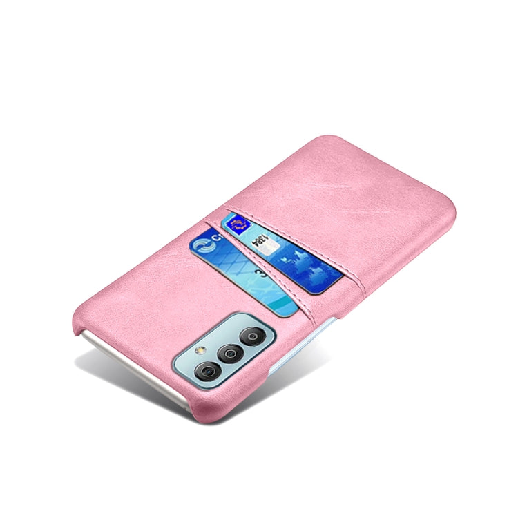 For Samsung Galaxy M23 5G Calf Texture PC + PU Leather Back Cover with Dual Card Slots