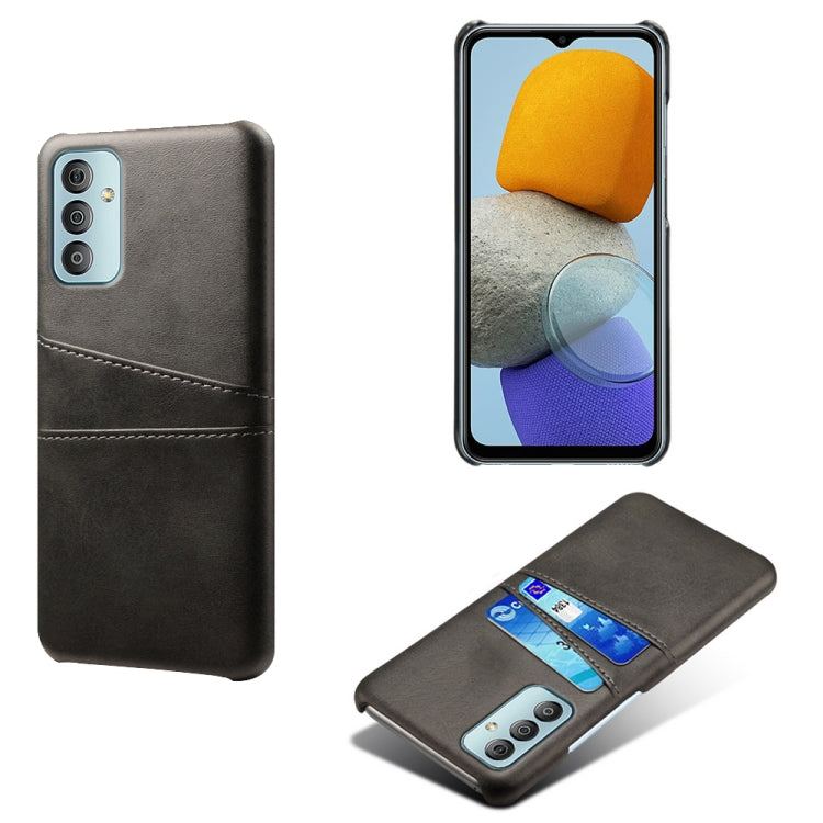 For Samsung Galaxy M23 5G Calf Texture PC + PU Leather Back Cover with Dual Card Slots
