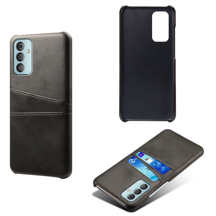 For Samsung Galaxy M23 5G Calf Texture PC + PU Leather Back Cover with Dual Card Slots