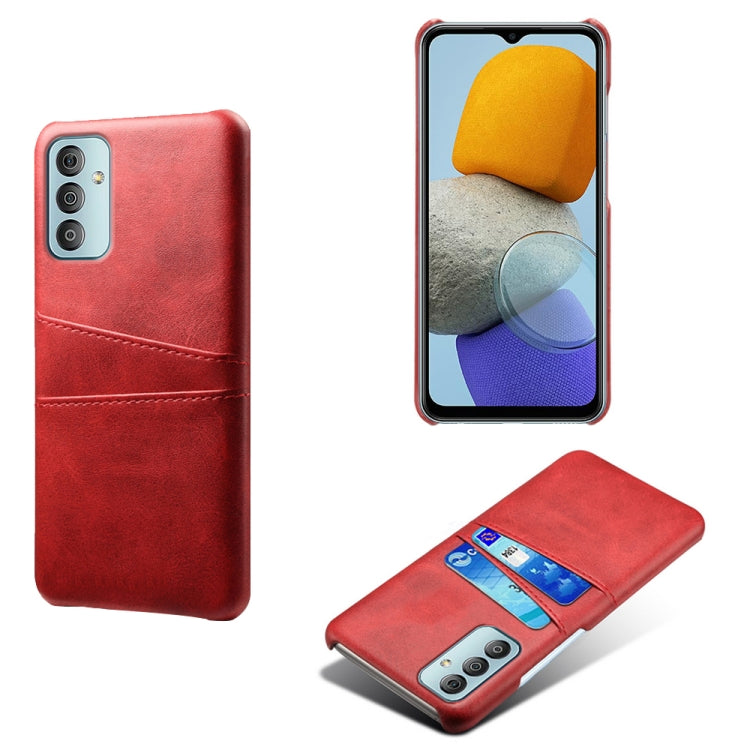For Samsung Galaxy M23 5G Calf Texture PC + PU Leather Back Cover with Dual Card Slots