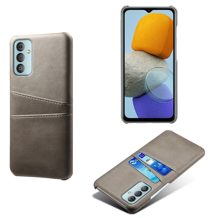 For Samsung Galaxy M23 5G Calf Texture PC + PU Leather Back Cover with Dual Card Slots