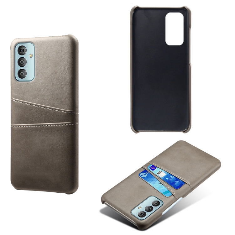 For Samsung Galaxy M23 5G Calf Texture PC + PU Leather Back Cover with Dual Card Slots