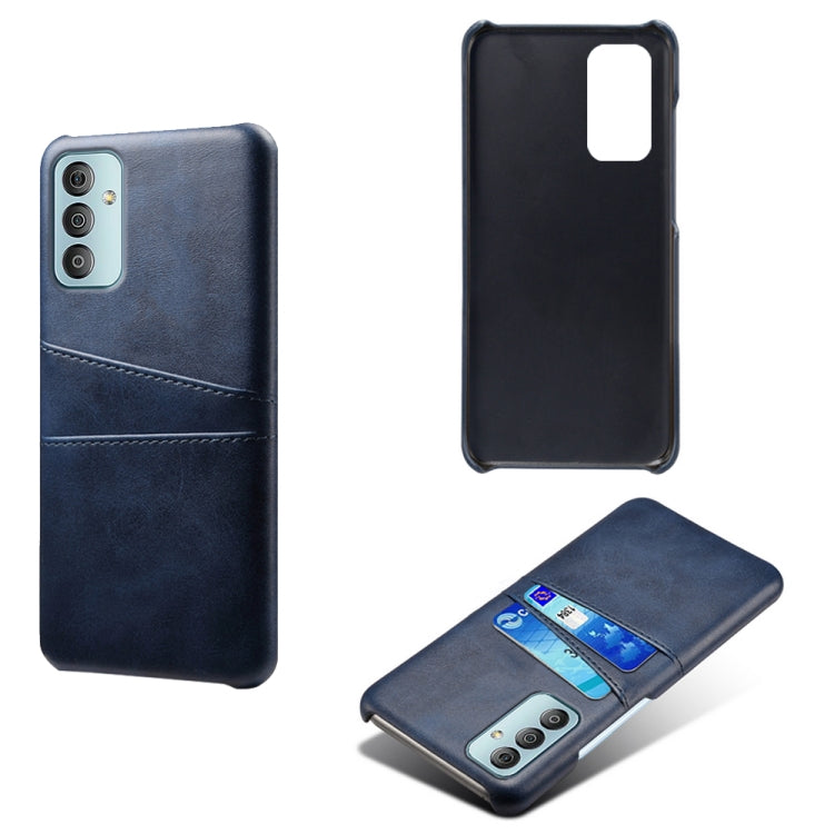 For Samsung Galaxy M23 5G Calf Texture PC + PU Leather Back Cover with Dual Card Slots
