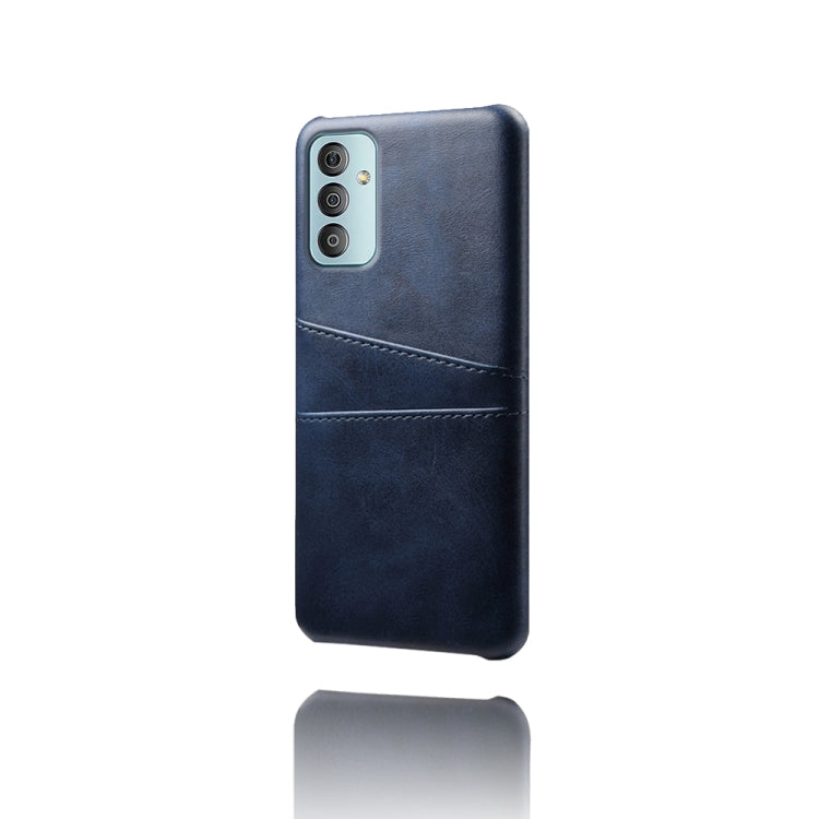 For Samsung Galaxy M23 5G Calf Texture PC + PU Leather Back Cover with Dual Card Slots