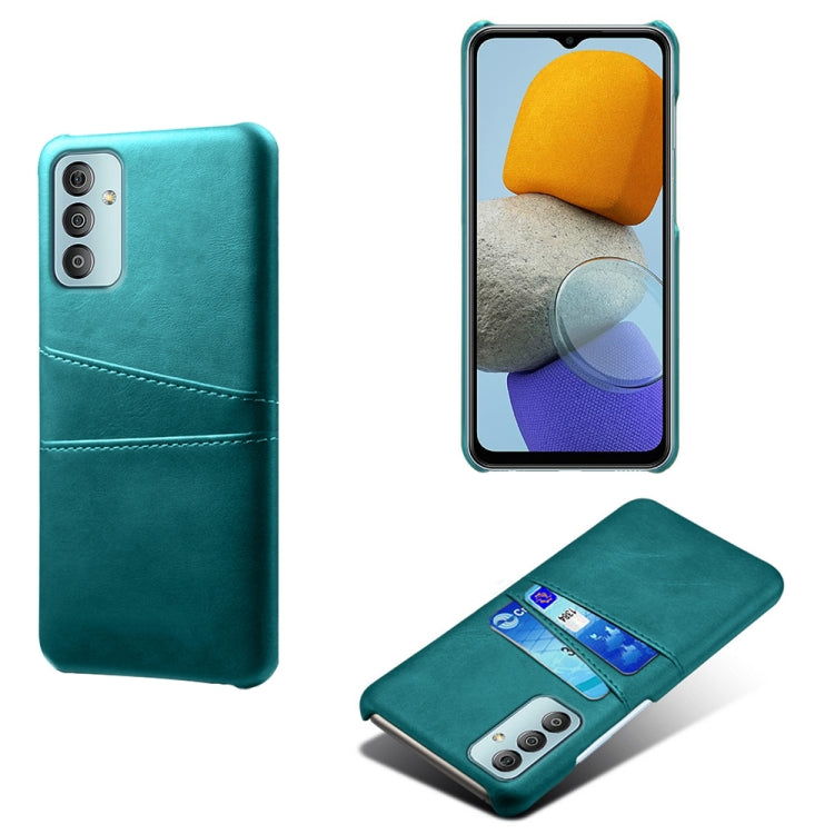 For Samsung Galaxy M23 5G Calf Texture PC + PU Leather Back Cover with Dual Card Slots