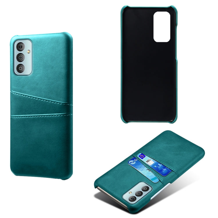 For Samsung Galaxy M23 5G Calf Texture PC + PU Leather Back Cover with Dual Card Slots