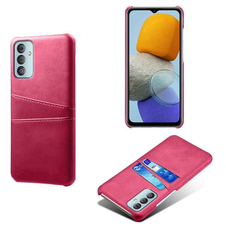 For Samsung Galaxy M23 5G Calf Texture PC + PU Leather Back Cover with Dual Card Slots