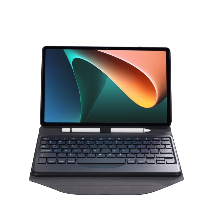 B0N5 Diamond Texture Bluetooth Keyboard Leather Case with Triangle Back Support For Xiaomi Pad 5 / 5 Pro