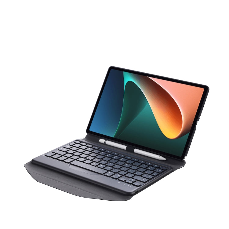 B0N5 Diamond Texture Bluetooth Keyboard Leather Case with Triangle Back Support For Xiaomi Pad 5 / 5 Pro