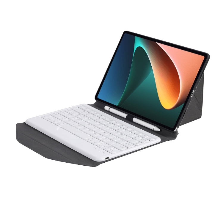 B0N5 Diamond Texture Bluetooth Keyboard Leather Case with Triangle Back Support For Xiaomi Pad 5 / 5 Pro
