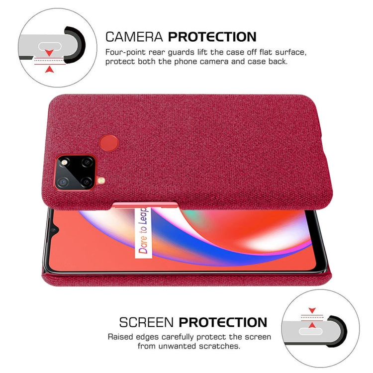 For OPPO Realme C12 Cloth Texture PC + Nylon Back Case