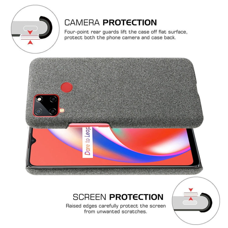 For OPPO Realme C12 Cloth Texture PC + Nylon Back Case