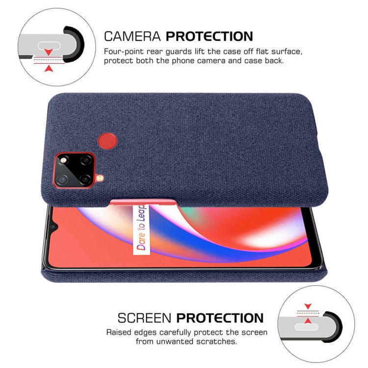 For OPPO Realme C12 Cloth Texture PC + Nylon Back Case
